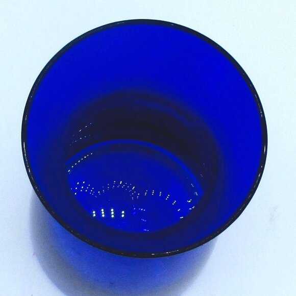 Set Of 2 Cobalt Blue Glass Vases 9" & 6.5" Heavy Decorative Floral Centerpieces - Picture 7 of 9